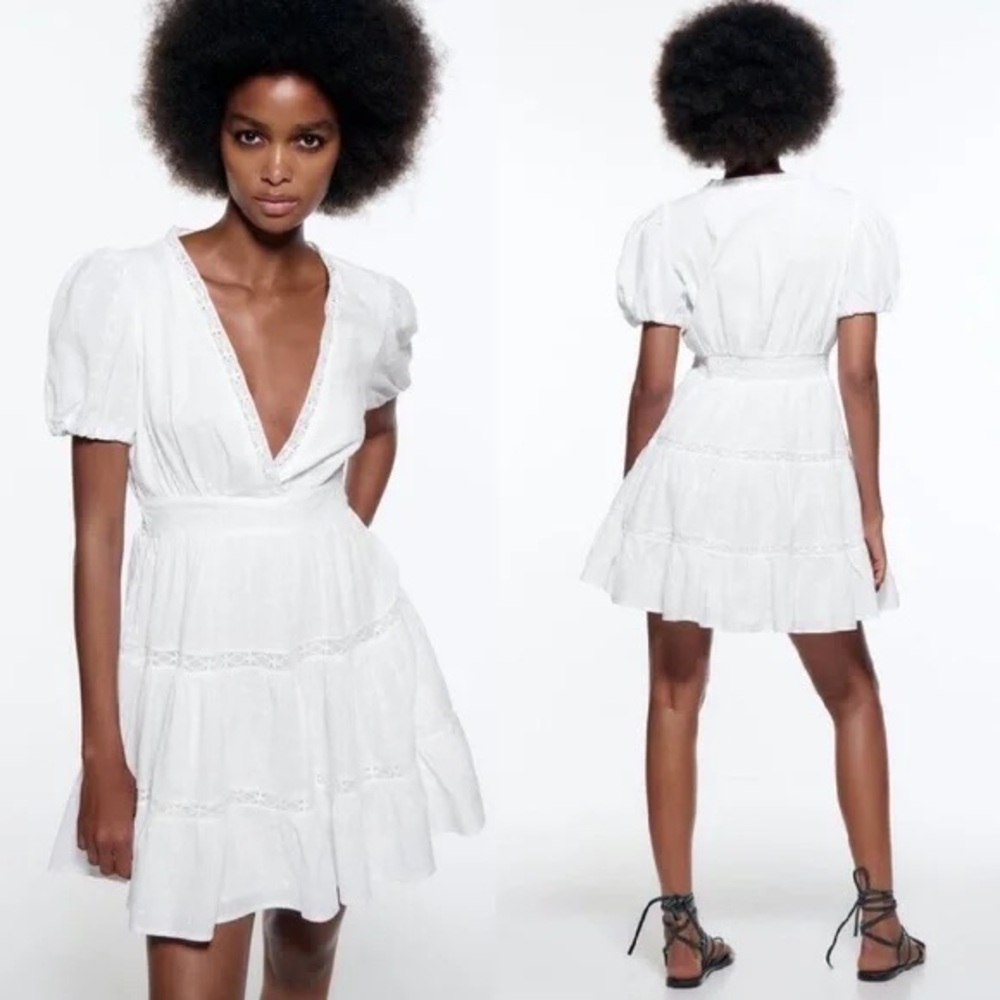 SOLD NWT Zara White Eyelit Dress